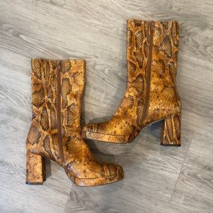 Miista snake print booties